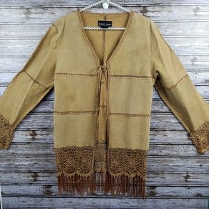 Robert Louis suede fringe boho festival jacket
